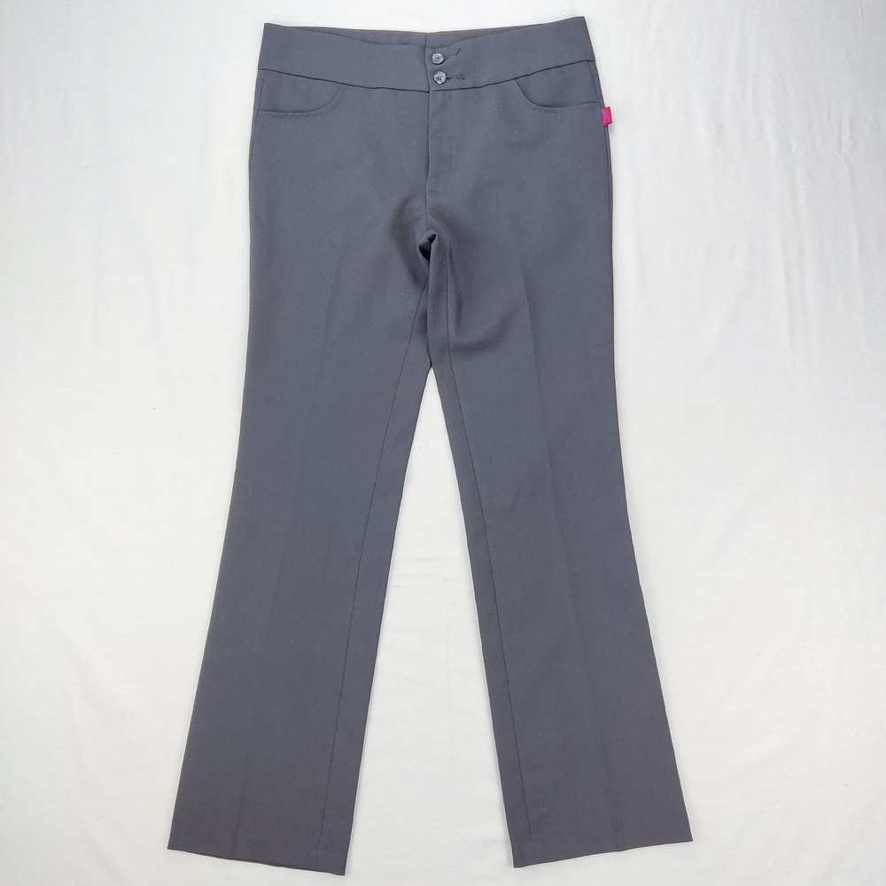 H2 Jeans Pants Women XL Gray Dress Trousers Flare Leg Double Button Professional